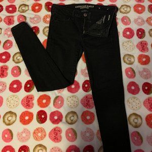 American Eagle Black Mid Rise Jeggings Size 6